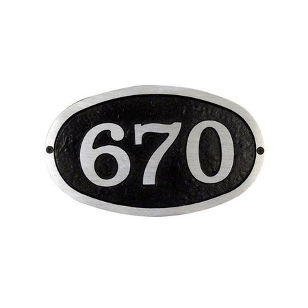 SPECIAL LITE PRODUCTS Special Lite Products SAP-4330-100-BLK Modern Horizontal Cast Aluminum Address Plaque with Brushed Aluminum Numbers - Bold Italic Font; Black SAP-4330-100-BLK